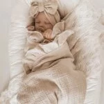 INS Ruffled Muslin Baby Swaddle Blankets: Organic Cotton for Newborns