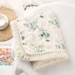 Cute Bear Muslin Squares Cotton Baby Blanket: Plaid Infant Swaddle Blanket