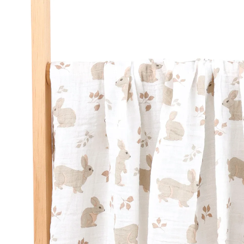 Happy Flute Muslin Baby Swaddle Blanket: 120x110cm 100% Cotton Newborn Wrap