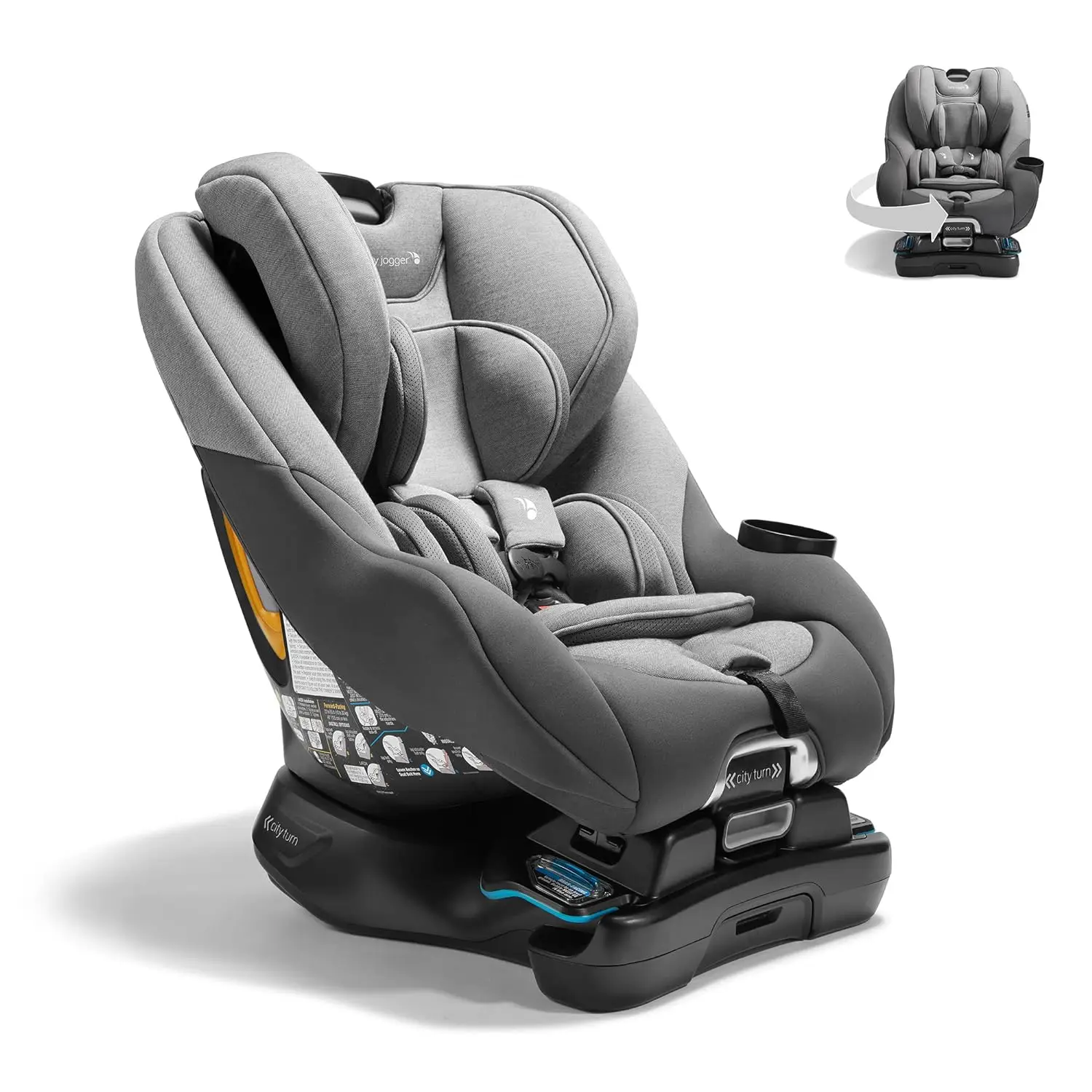 Baby Jogger City Turn Rotating Convertible Car Seat: Easy In and Out with Unique Turning Feature