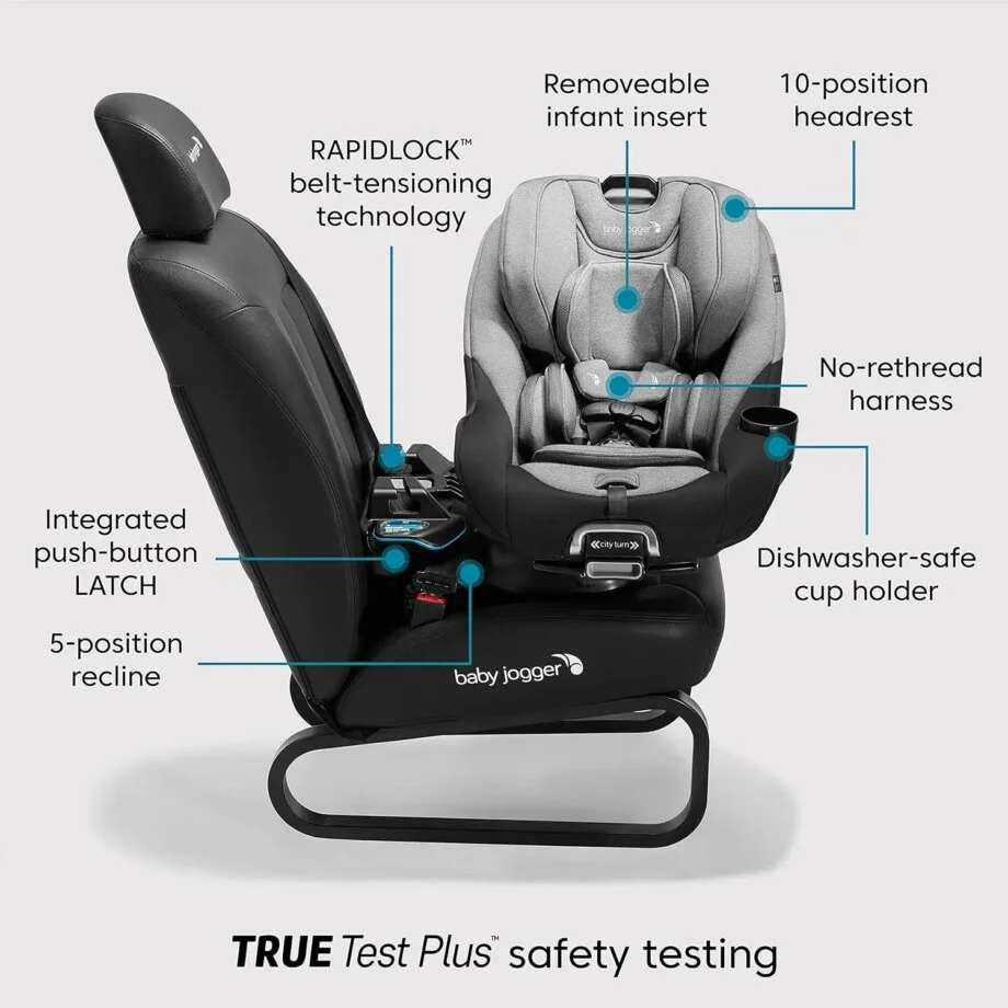 Baby Jogger City Turn Rotating Convertible Car Seat: Easy In and Out with Unique Turning Feature