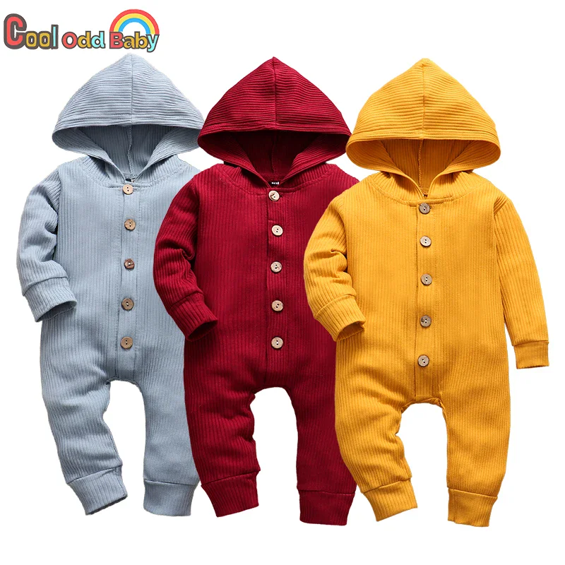 Autumn Newborn Clothes: Cotton Baby Romper with Hood