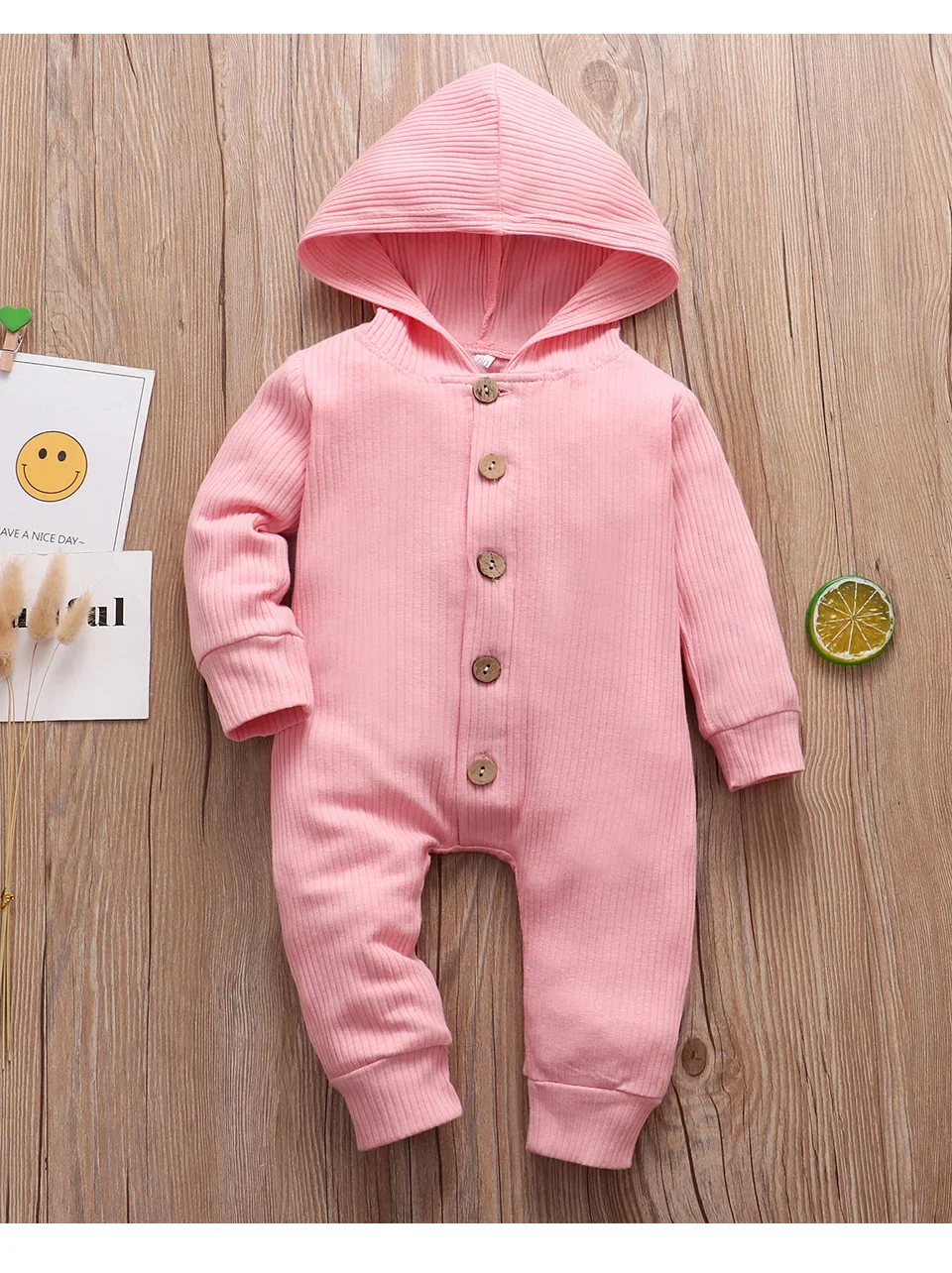 Autumn Newborn Clothes: Cotton Baby Romper with Hood