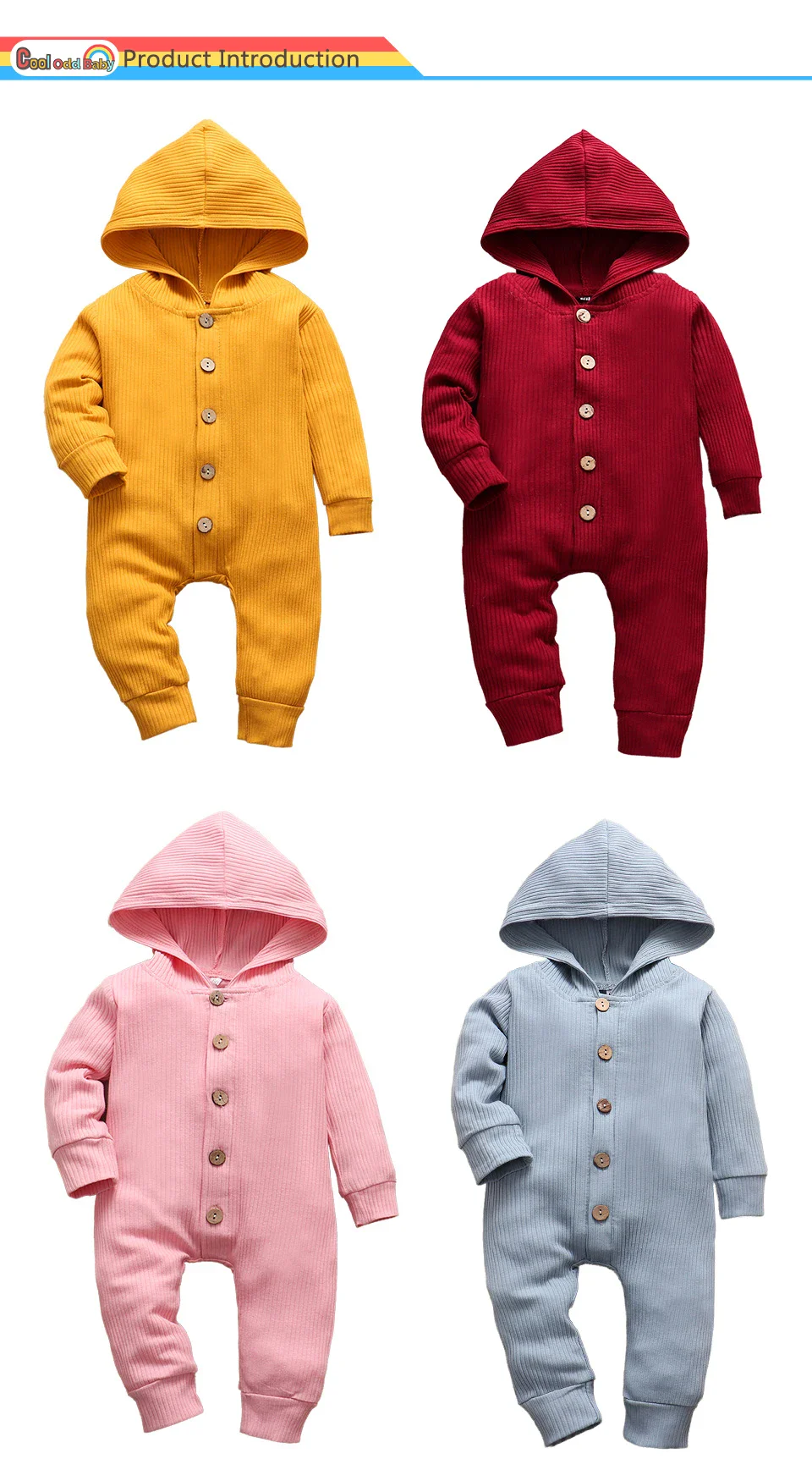 Autumn Newborn Clothes: Cotton Baby Romper with Hood