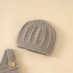 Baby Boys and Girls Fashion Sleeveless Knitted Romper with Hat Set