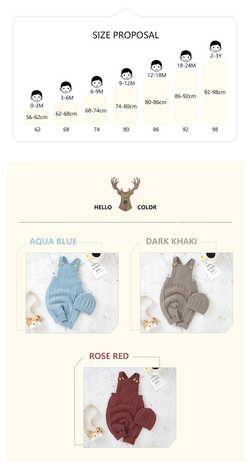 Baby Boys and Girls Fashion Sleeveless Knitted Romper with Hat Set