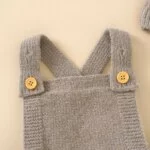 Baby Boys and Girls Fashion Sleeveless Knitted Romper with Hat Set