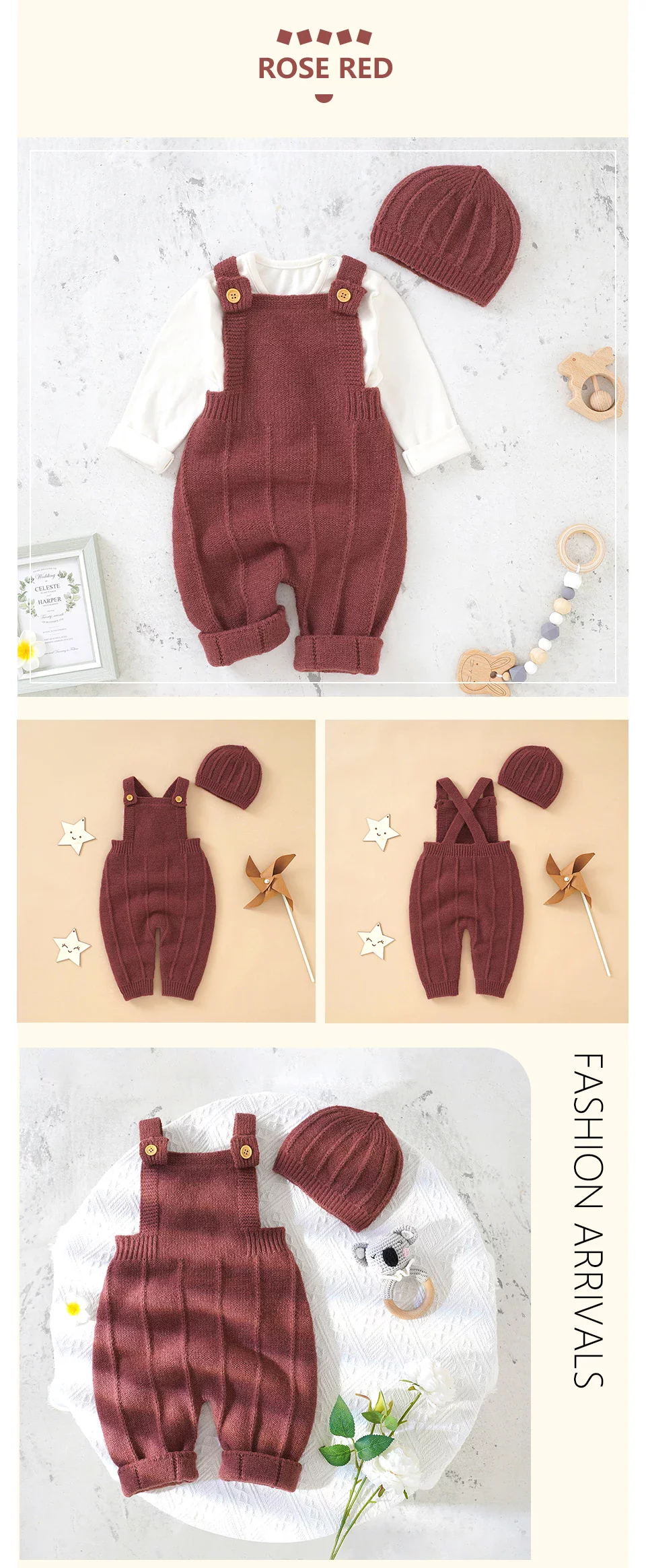 Baby Boys and Girls Fashion Sleeveless Knitted Romper with Hat Set