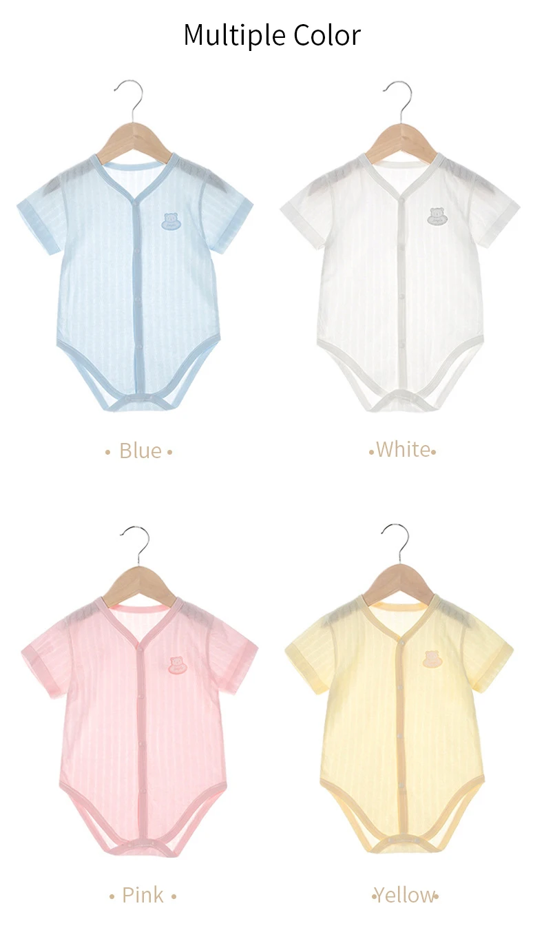 Newborn Baby Bodysuits: Summer Casual Short Sleeve Jumpsuits