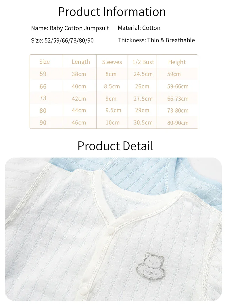 Newborn Baby Bodysuits: Summer Casual Short Sleeve Jumpsuits