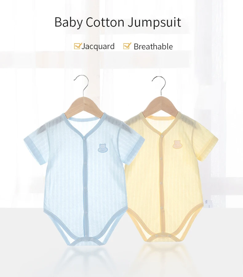 Newborn Baby Bodysuits: Summer Casual Short Sleeve Jumpsuits